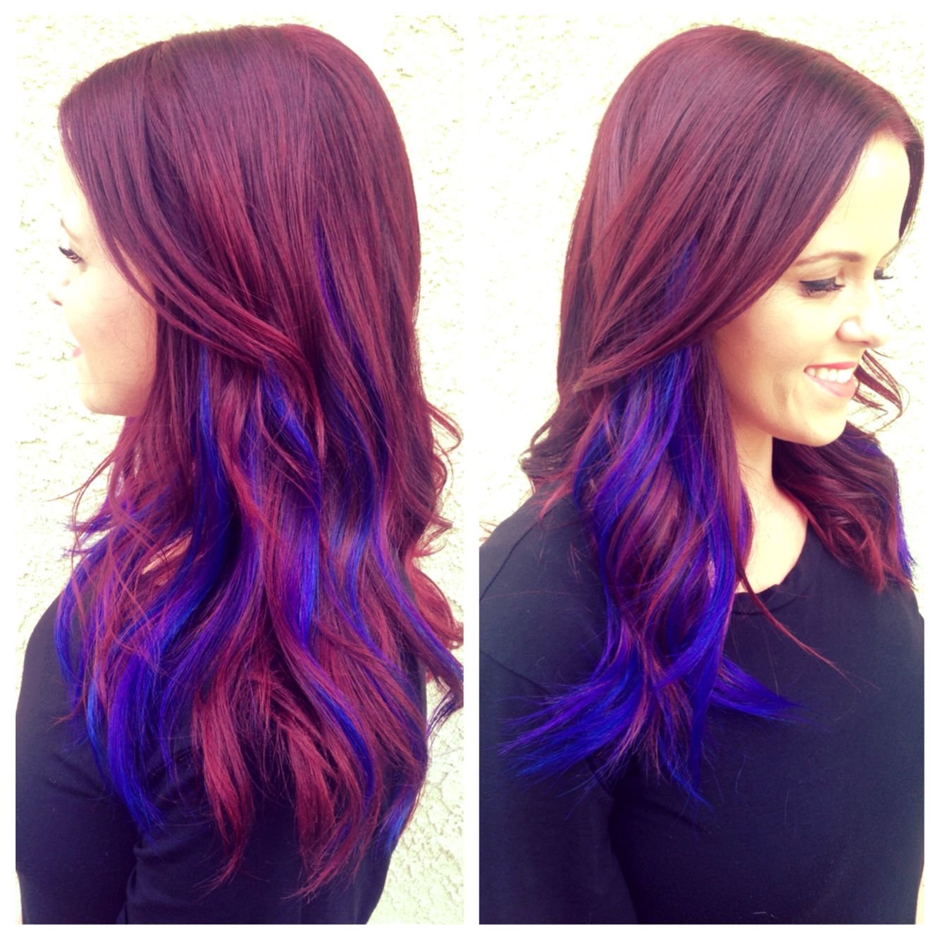blue highlights in red hair