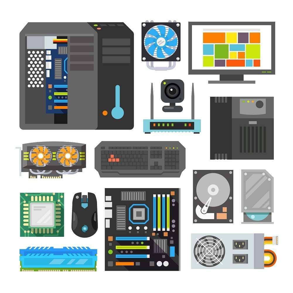 Vector set of hand drawn icons of computer technici for games Stock Vector  by ©TashaDrik 179968320
