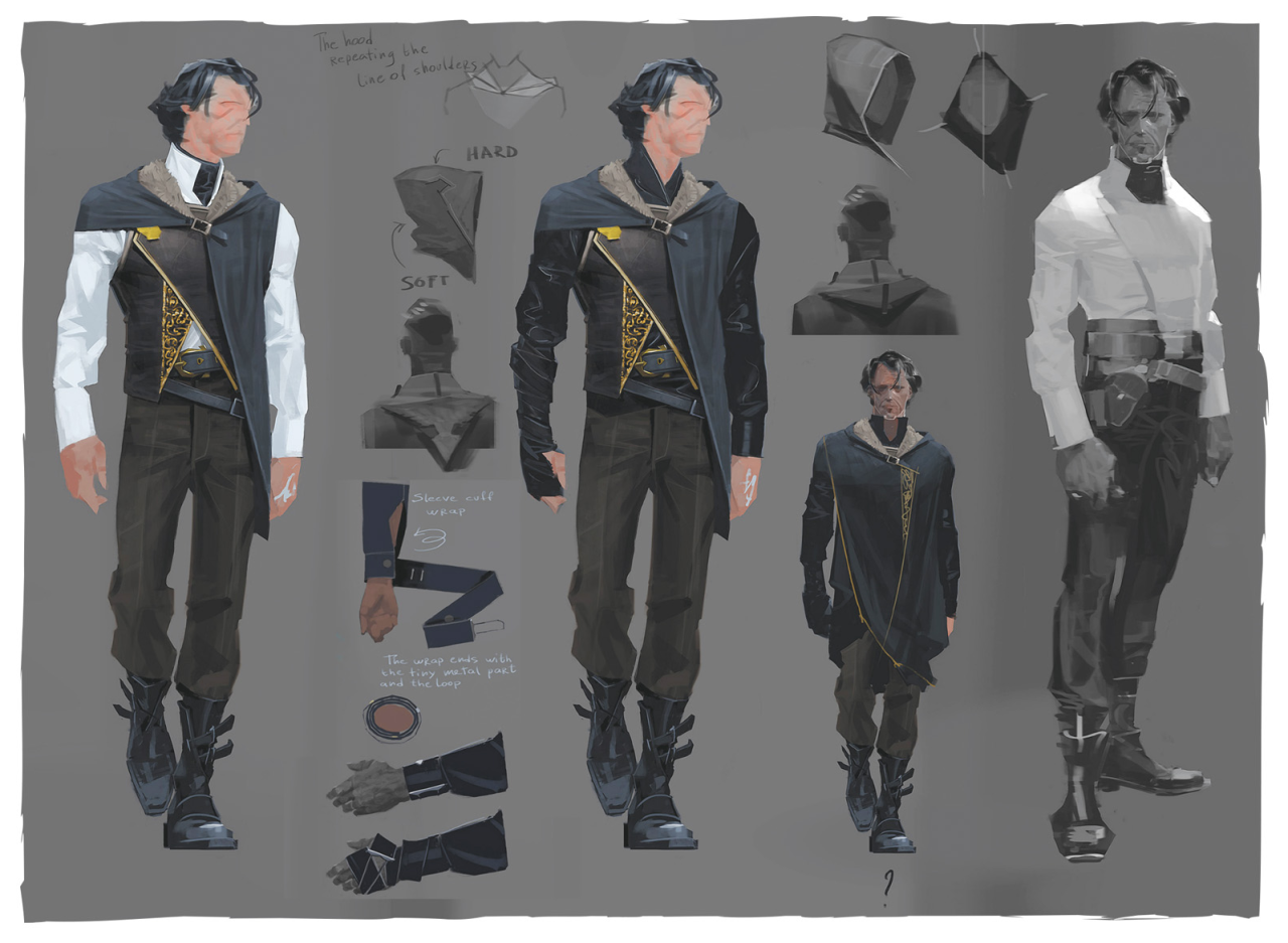 Ex order. Dishonored 2 костюмы. Dishonored Corvo Concept Art. Костюм Корво Аттано Dishonored 2. Костюм Корво Аттано Dishonored.
