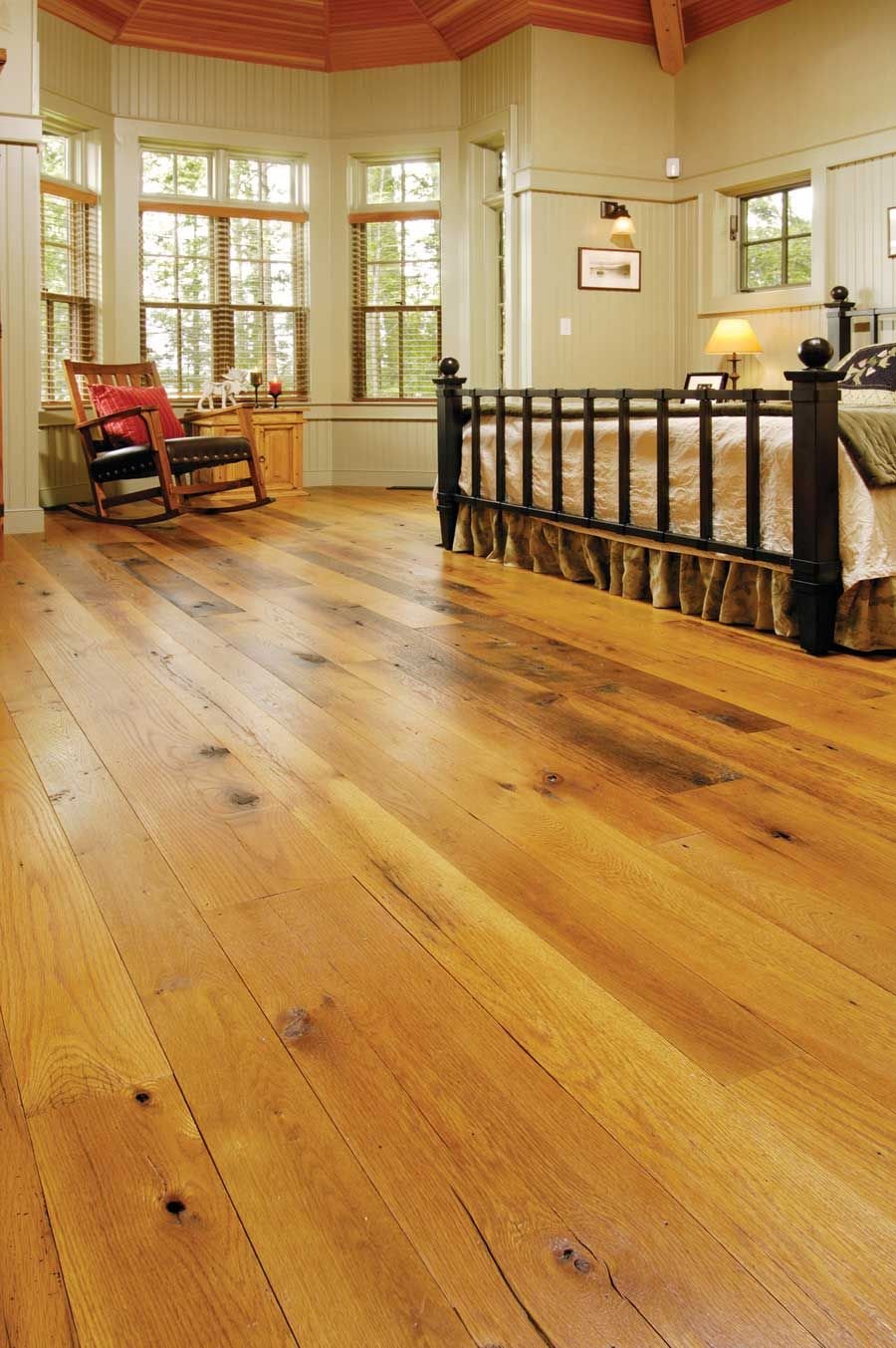 Wooden plank flooring
