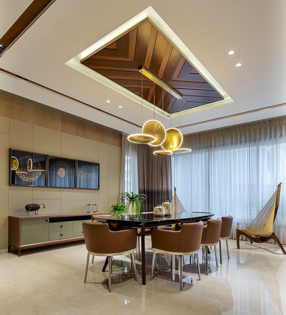 Wooden wall ceiling design