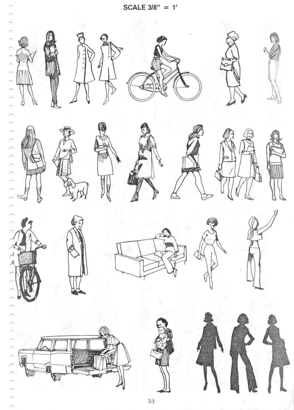 Human Figures Scale Drawing Style By Famous Architects  Kadva Corp