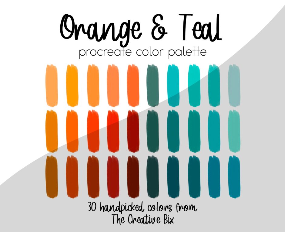 Teal and orange color palette