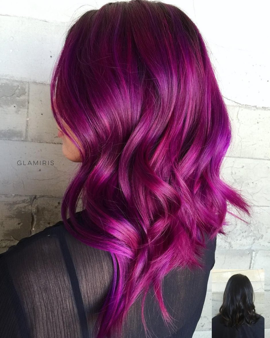 Purple red hair