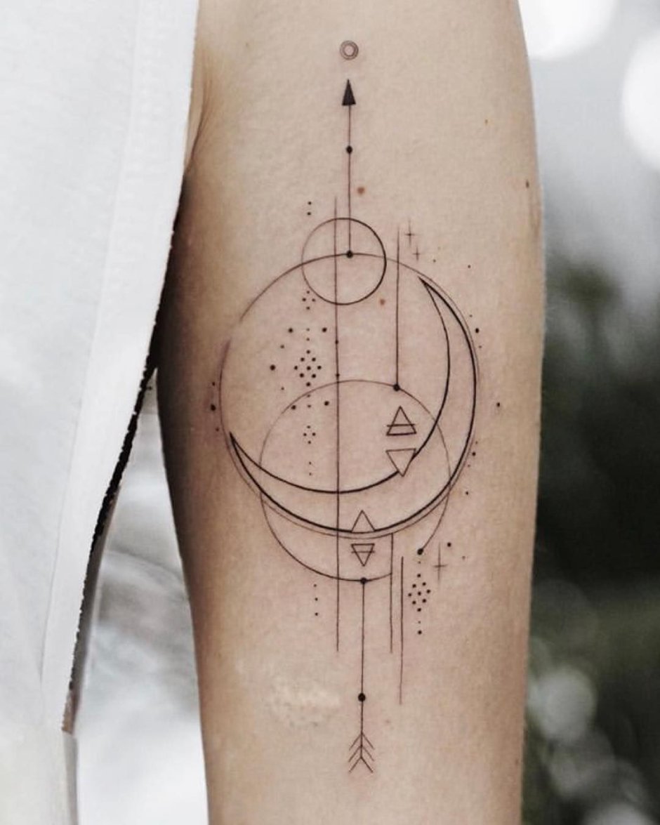 Geometric Tattoos That Combine Fine Lines And Nature | DeMilked