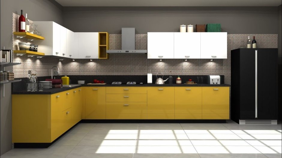 L shape designer kitchen