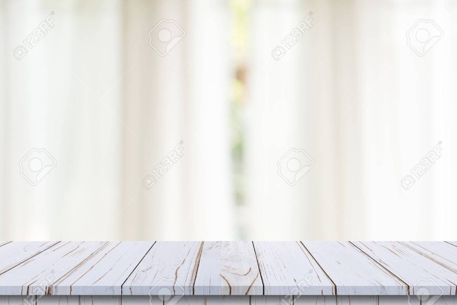 White wooden table top