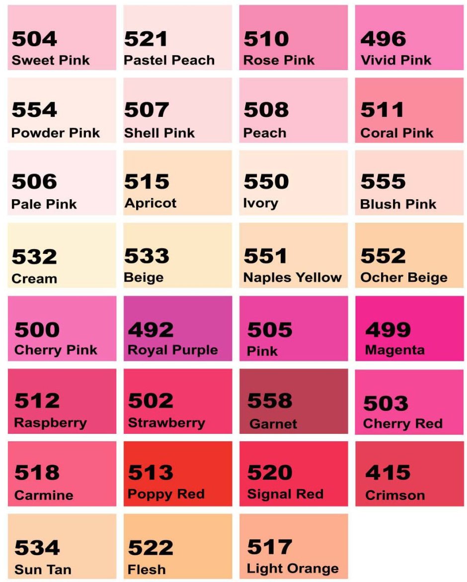 Pink color names