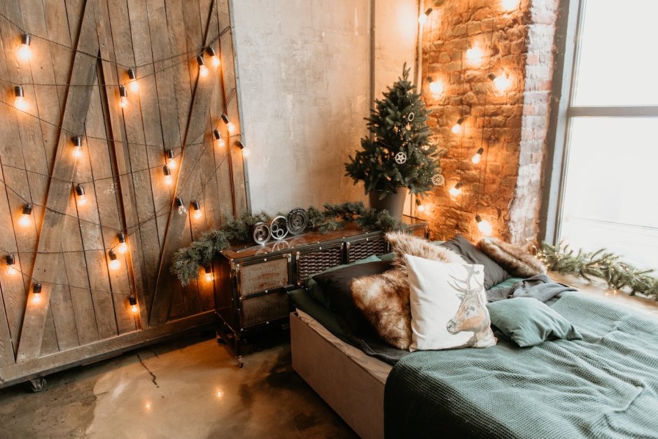 Christmas lights bedroom decorations