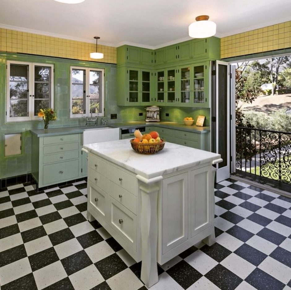 Kitchen tiles green