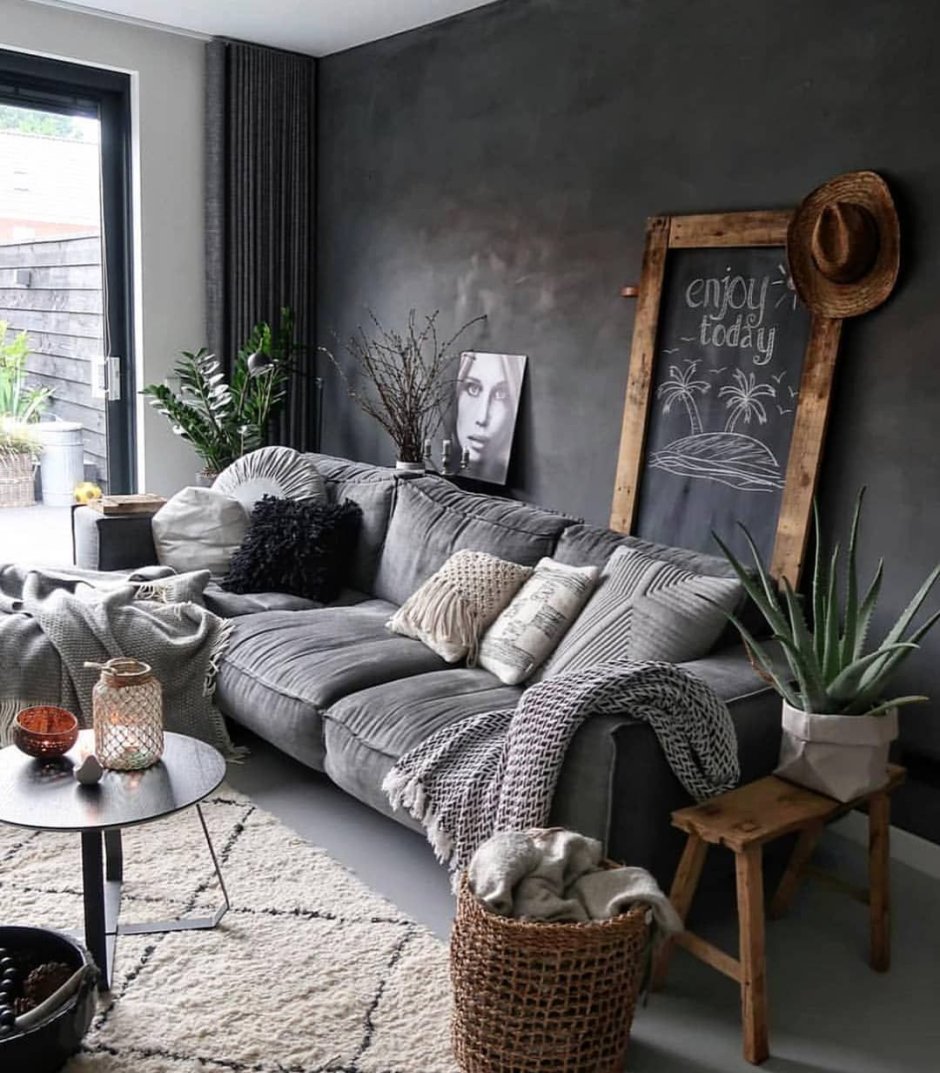 White grey living room