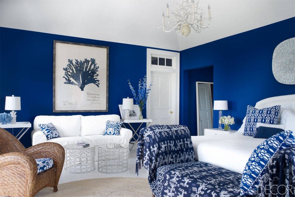 Blue painted living room