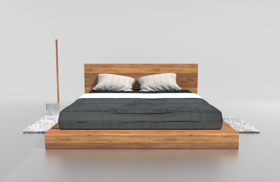Wooden bed frame with size
