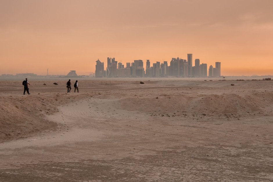 Dubai skyline in desert