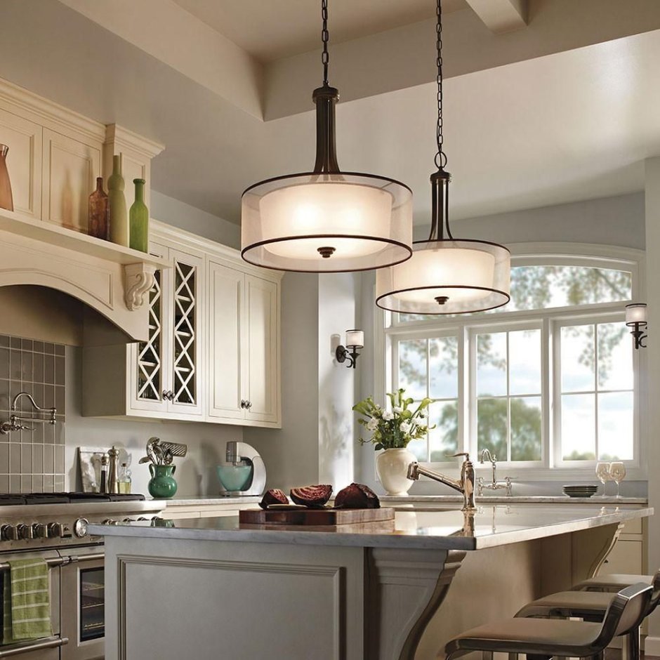 Kitchen with ceiling light
