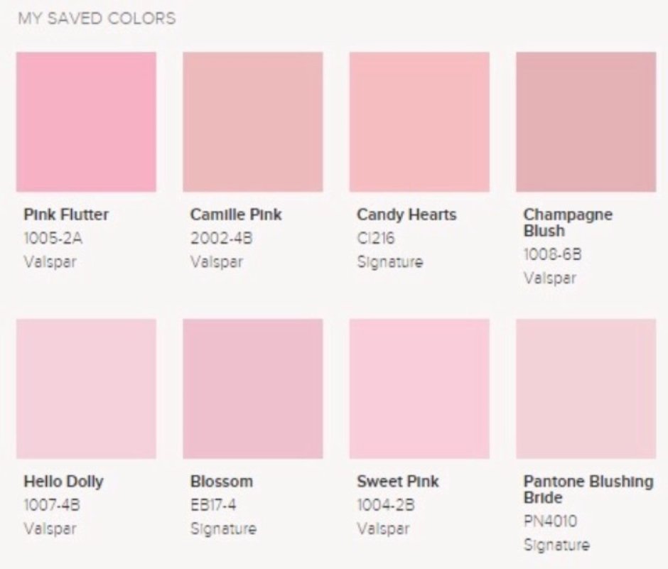 Pink Color Chart  Pink color chart, Pantone color chart, Color palette pink