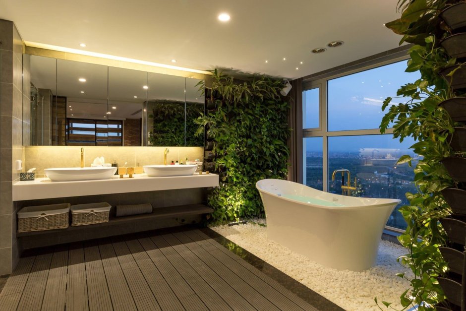 Modern bathroom with window