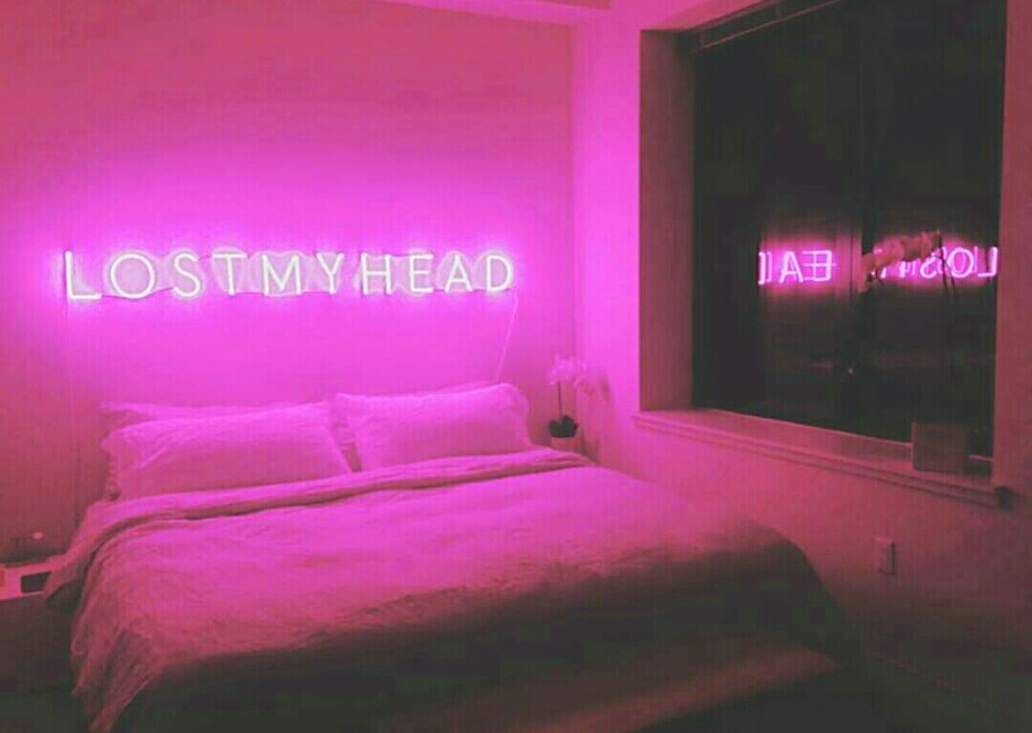 Light pink bed