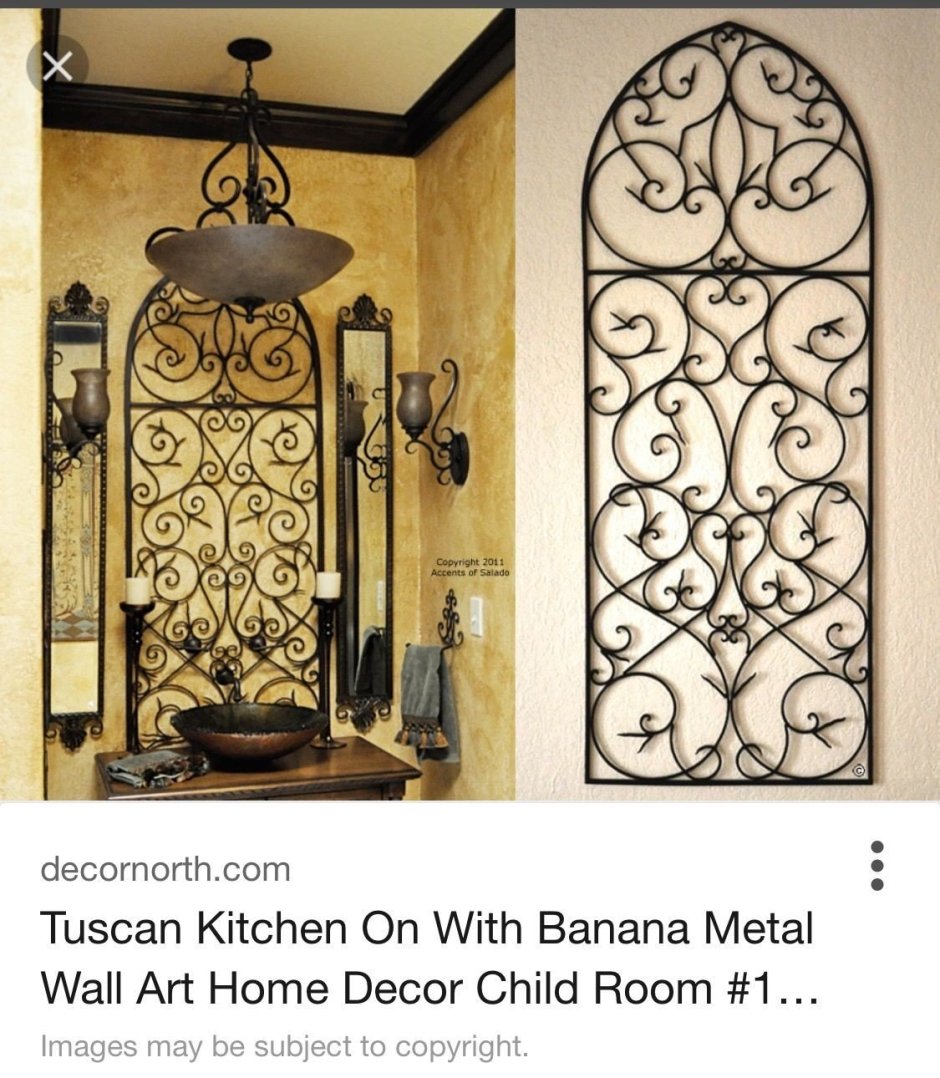 Wrought iron wall ornaments
