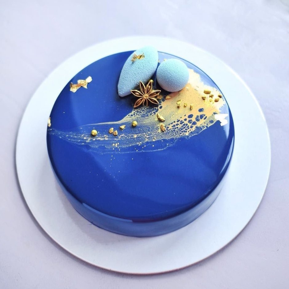 Yellow blue cake