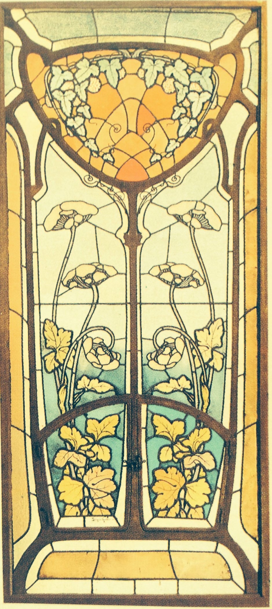 Art nouveau stained glass
