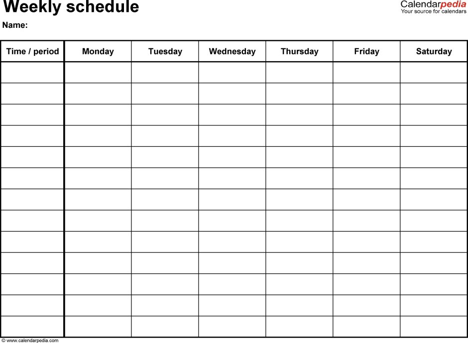 Schedule timetable