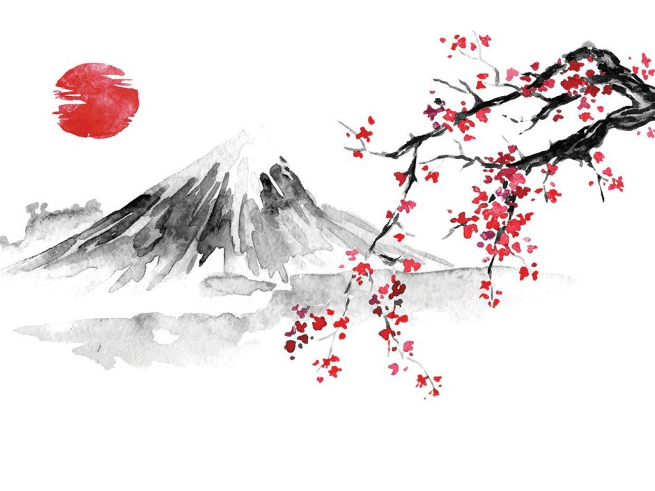 Sakura tree painting