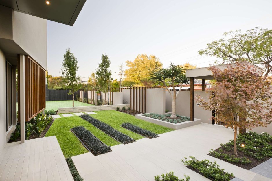 Modern villa garden