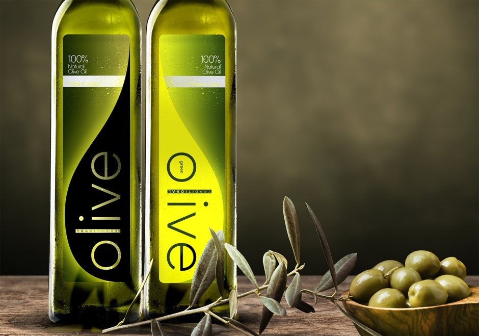 Green black olive oil