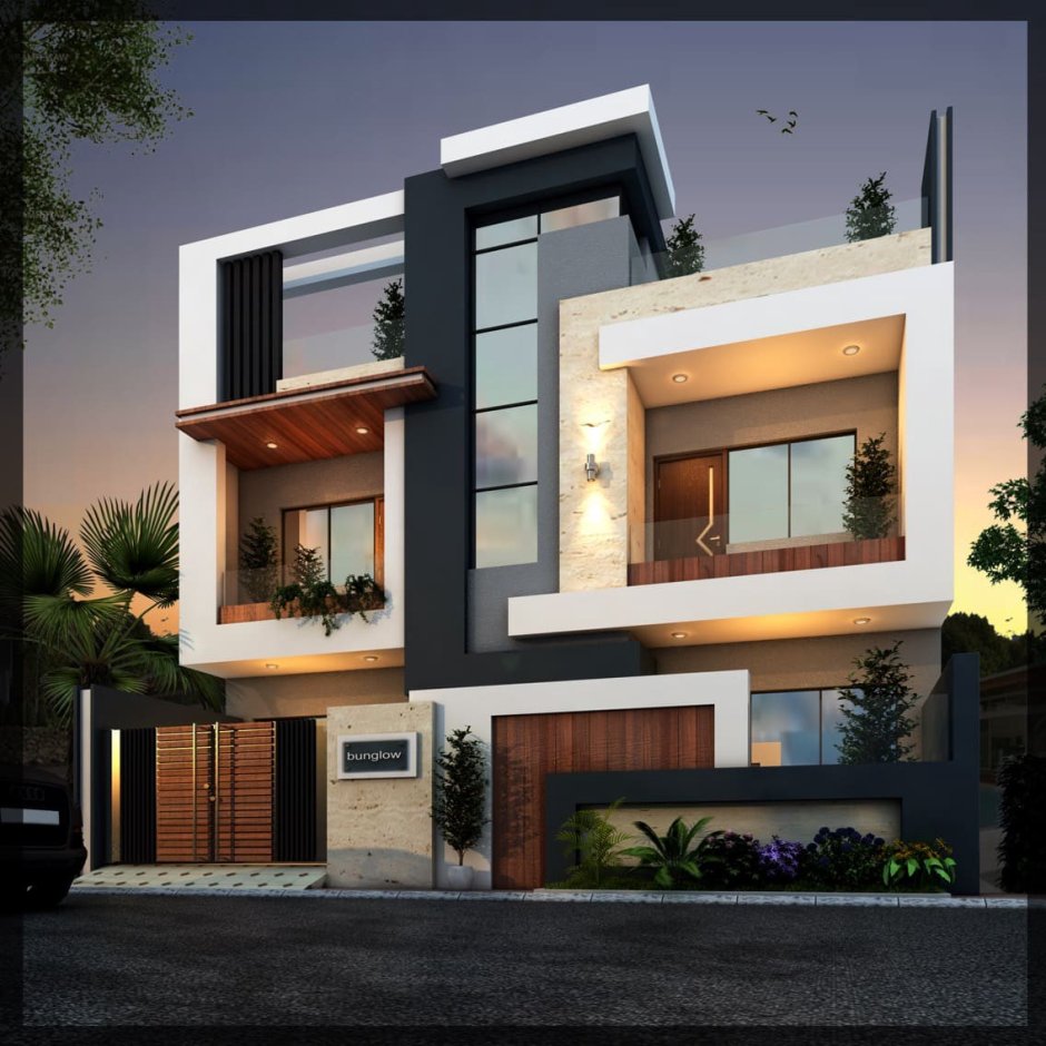 Modern house front elevation