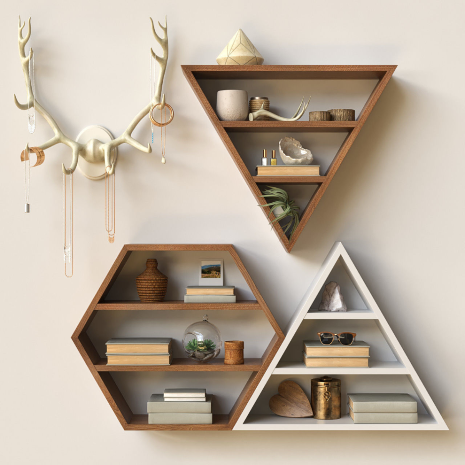 Triangle shelves