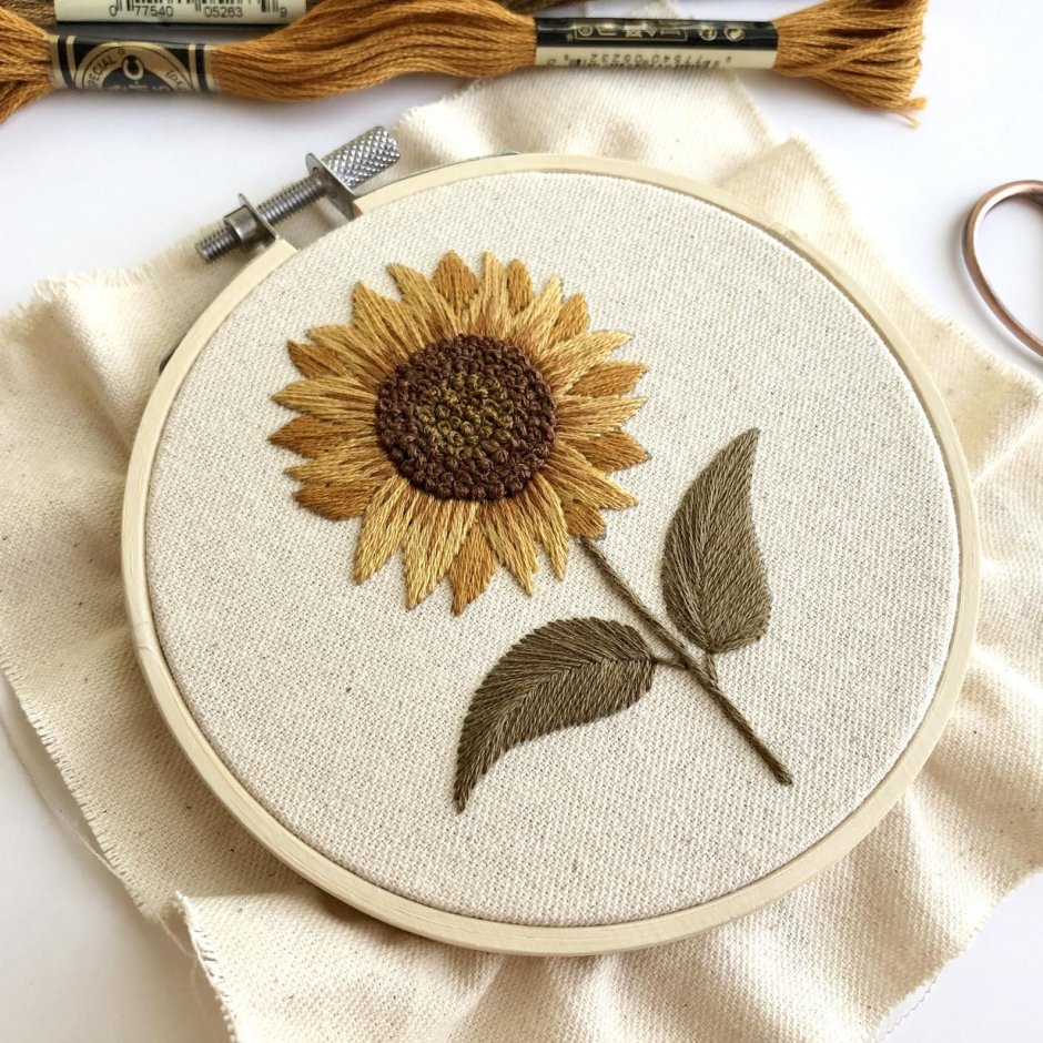 Embroidered sunflower