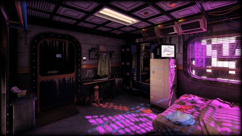 Cyberpunk bedroom