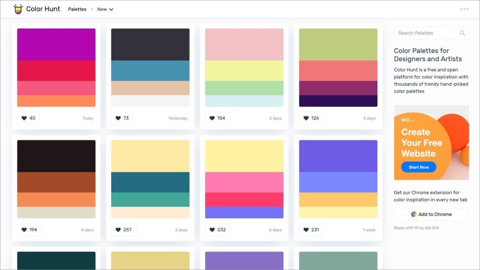 Cleaning color palette