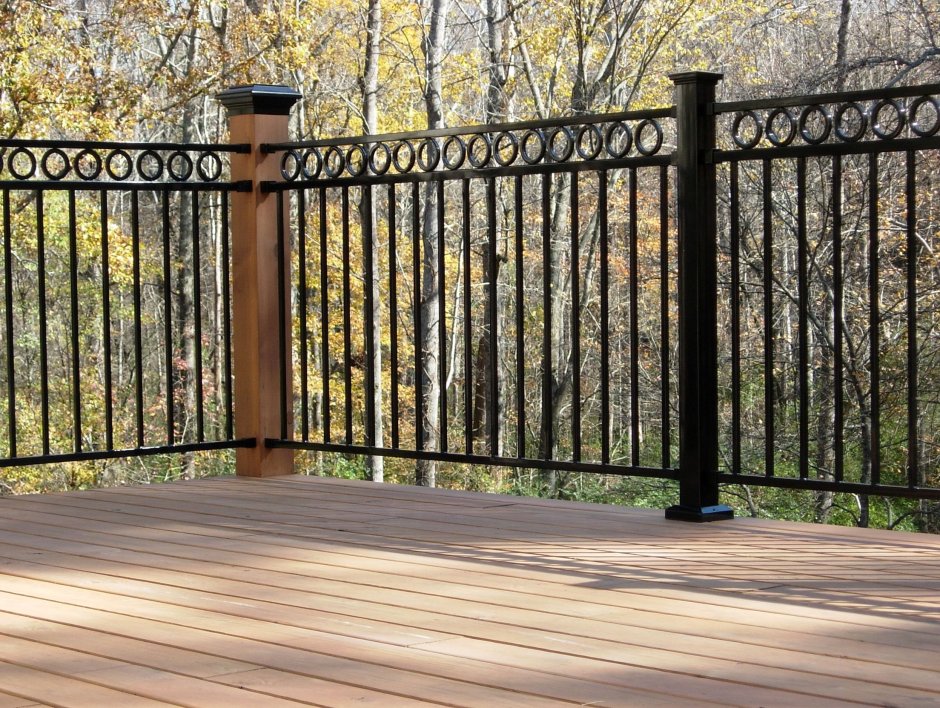 Wood iron railing