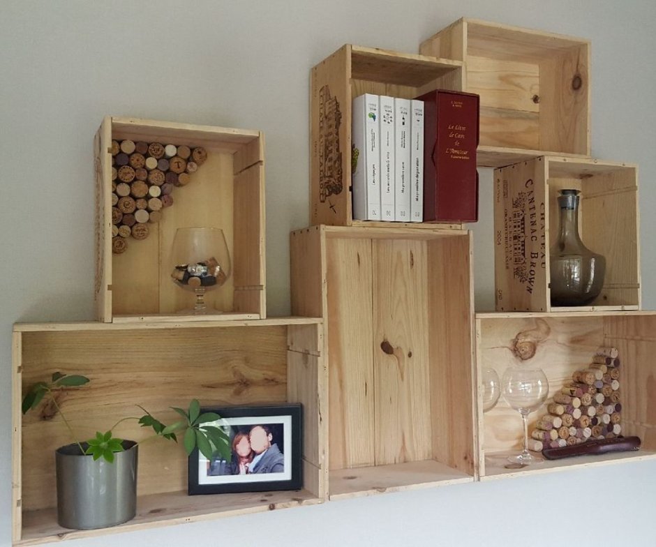 Home shelf with box