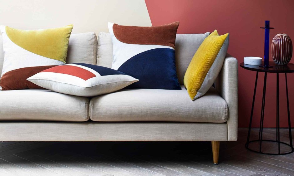 Yellow sofa cushion