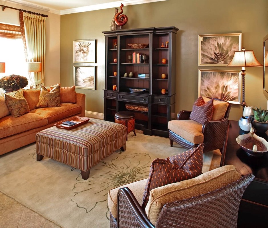 Orange sofa living room