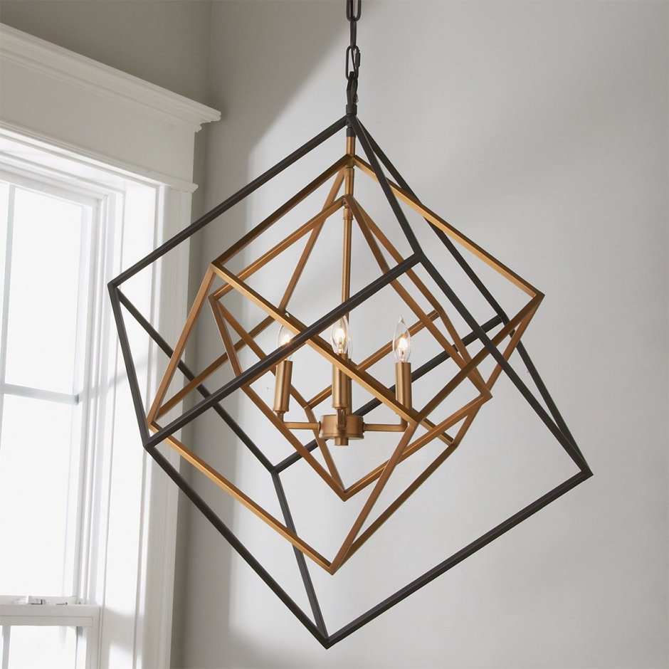 Golden metal chandelier modern