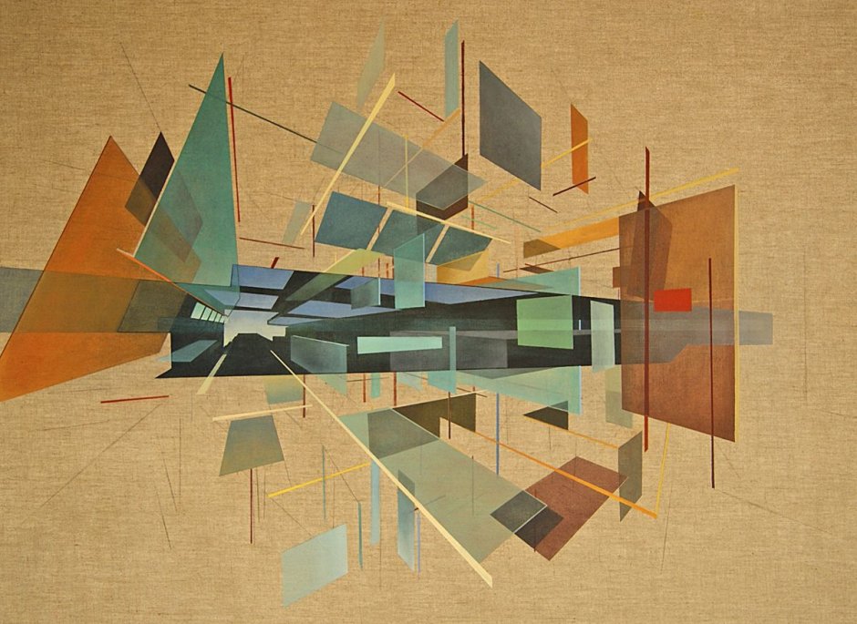 Geometric abstract painting