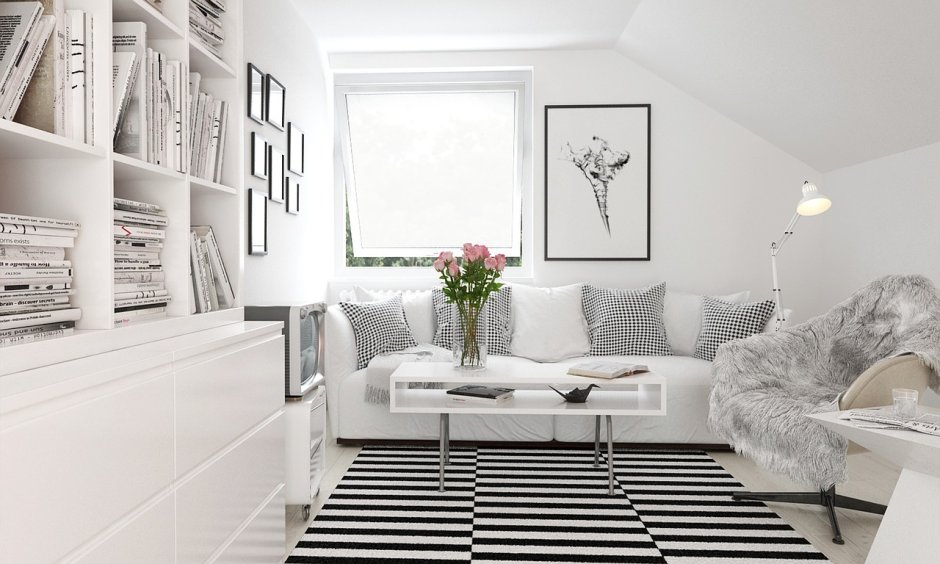 White simple living room