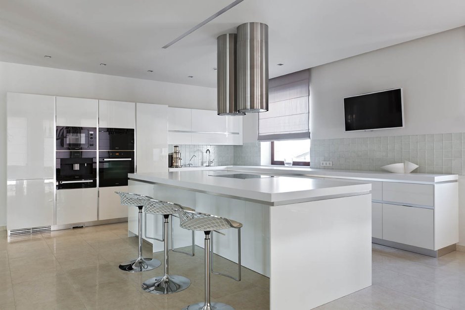 White countertop modern kitchen