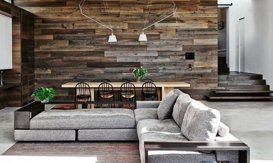 Wood living room modern