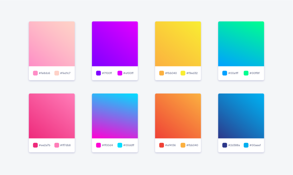Flat color gradients