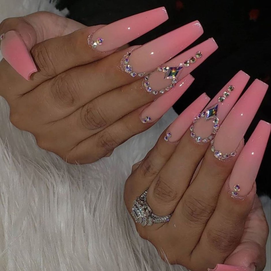 Pink coffin nails