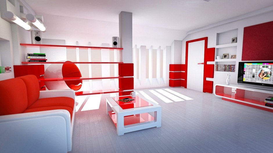 Red color interior
