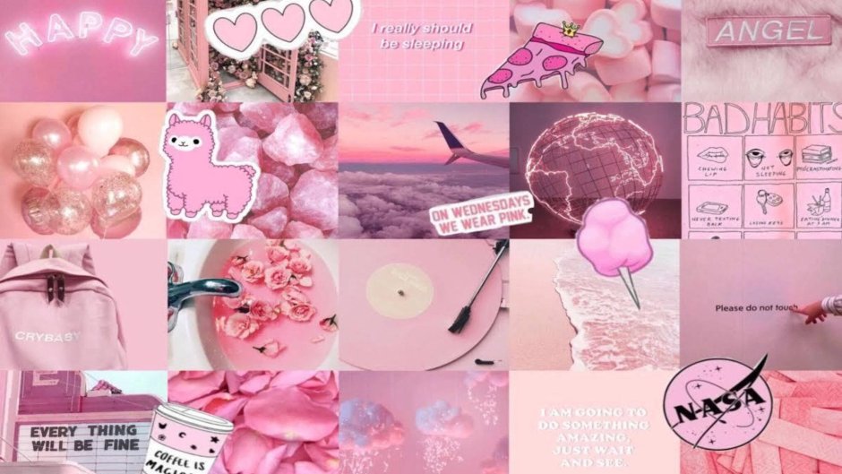 Pink aesthetic collage