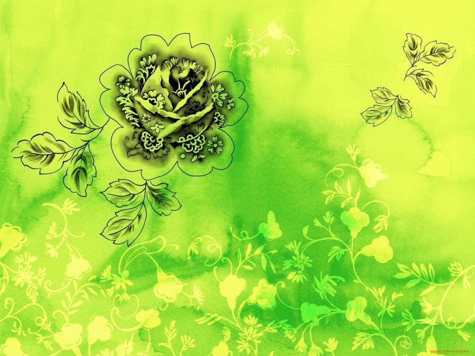 Green floral background - 66 photo