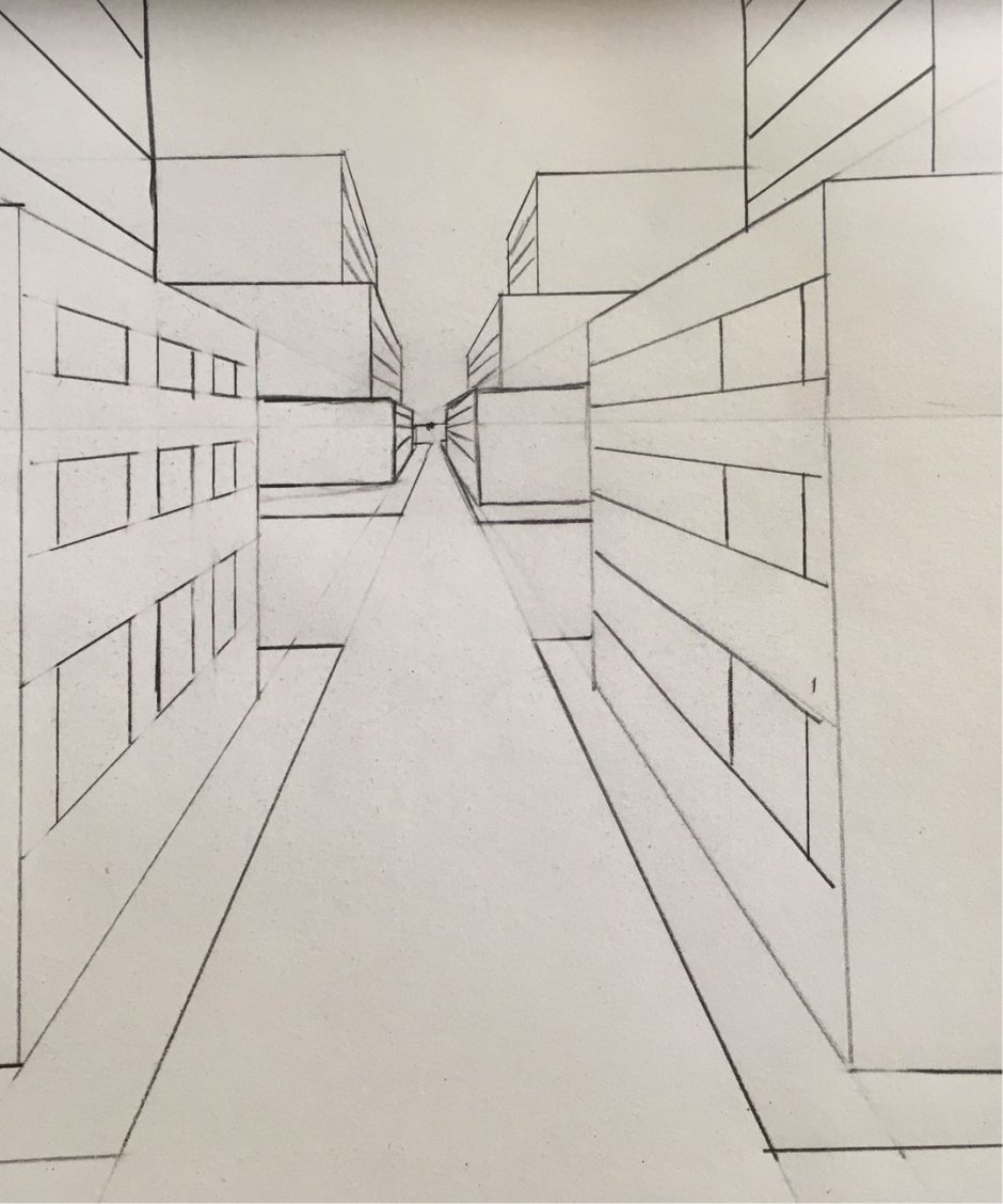 One point perspective room