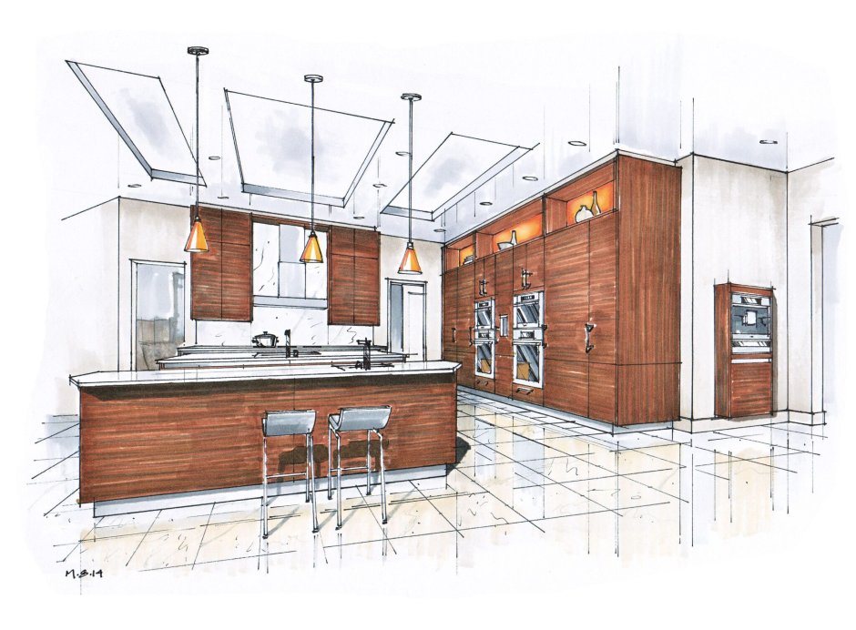 Kitchen interior render